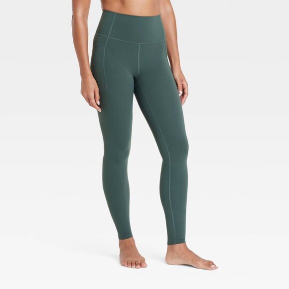 NEW Women's Ultra High-Rise Pocketed Leggings - All In Motion™ Dark Green XS - Picture 1 of 9